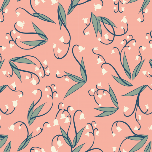 Sweet lilly of the valley art nouveau surface patern design topieart Gabrielle